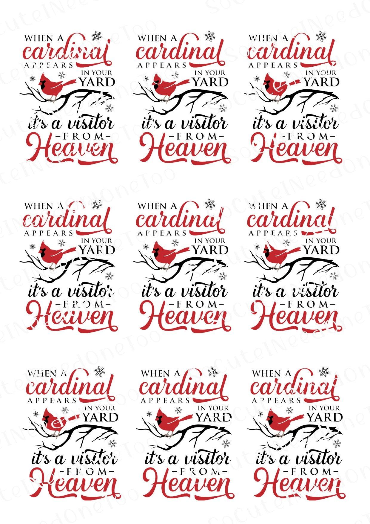 When A Cardinal #2 Waterslide Decals - SoCuteINeedOneToo