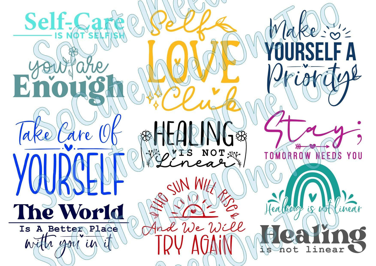 Mental Health #1 on Clear/ White Waterslide Paper Ready To Use - SoCuteINeedOneToo