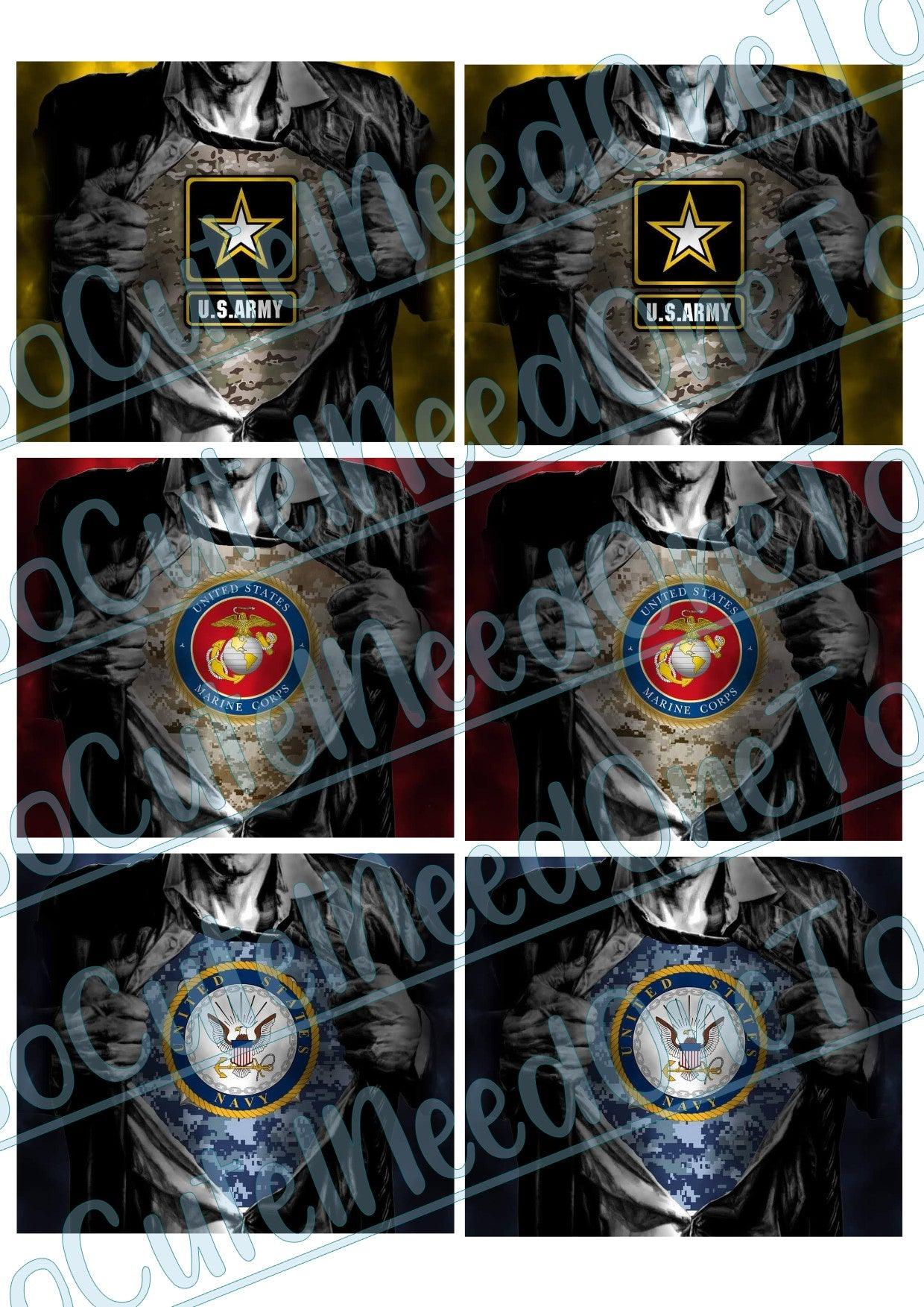 Military - Chest Signs on Waterslide Paper - SoCuteINeedOneToo