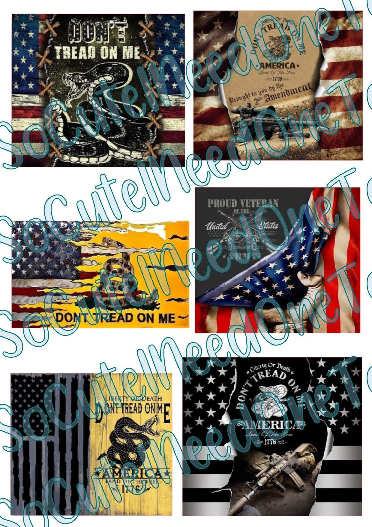 Military - Don't Tread On Me on Clear/White Waterslide Paper Ready To Use - SoCuteINeedOneToo