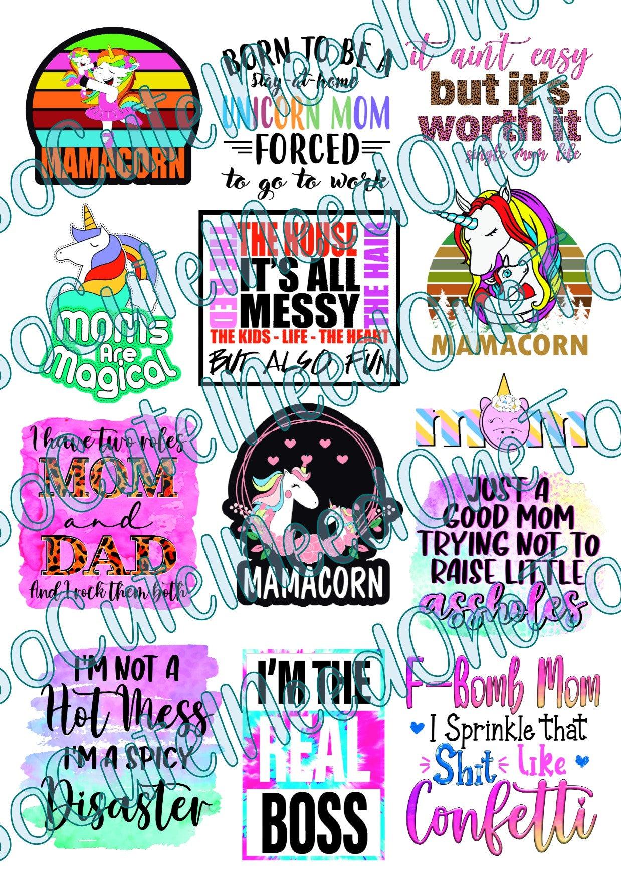 Mom #5 Waterslide Decals - SoCuteINeedOneToo