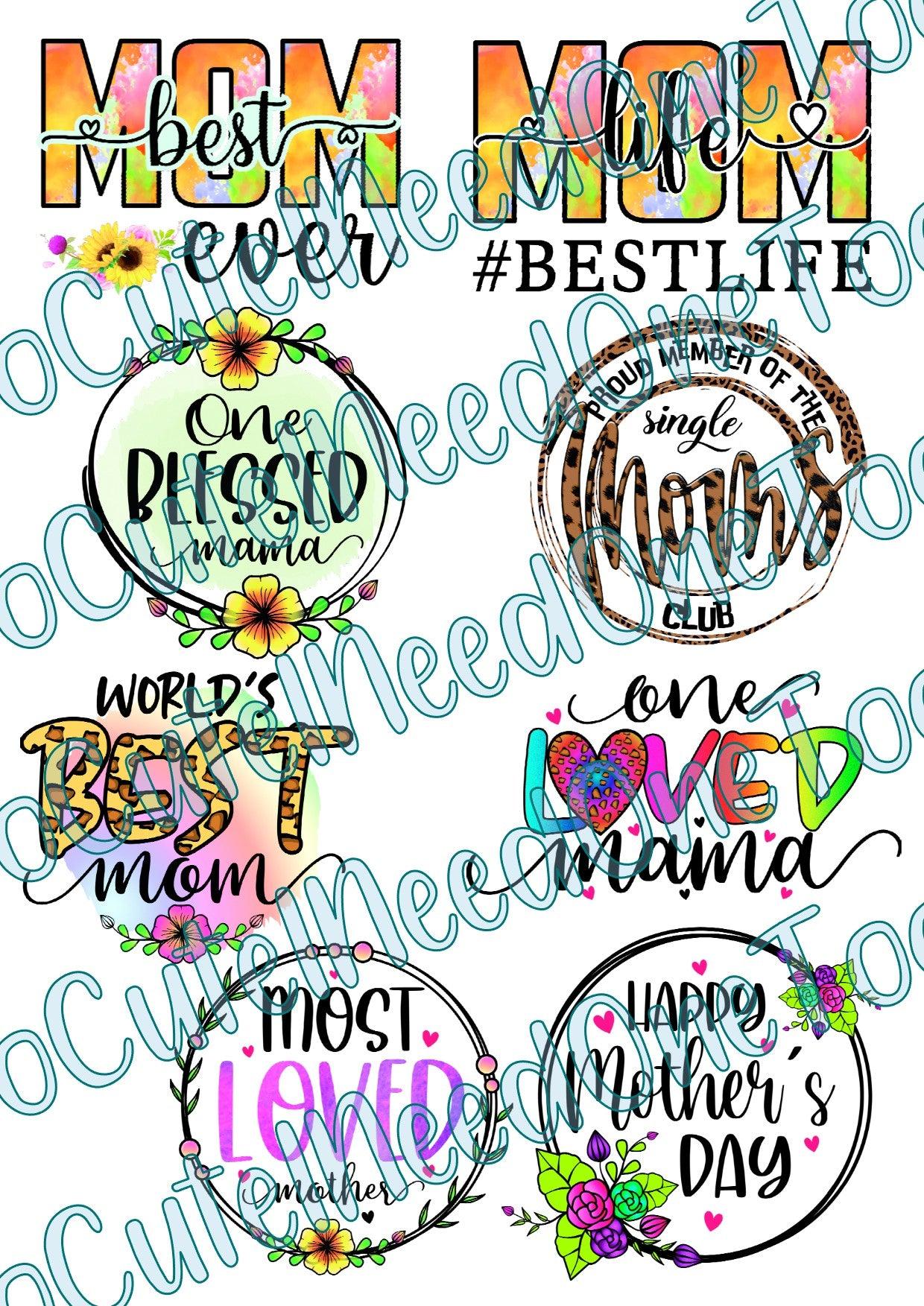 Mom Life #4 Waterslide Decals - SoCuteINeedOneToo