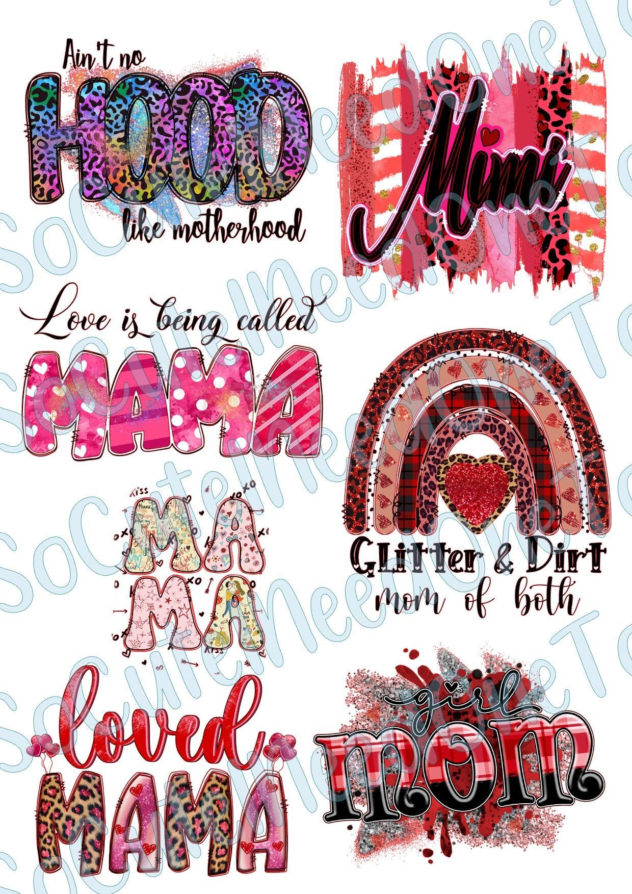 Mother's Day #1 on Clear/White Waterslide Paper Ready To Use - SoCuteINeedOneToo