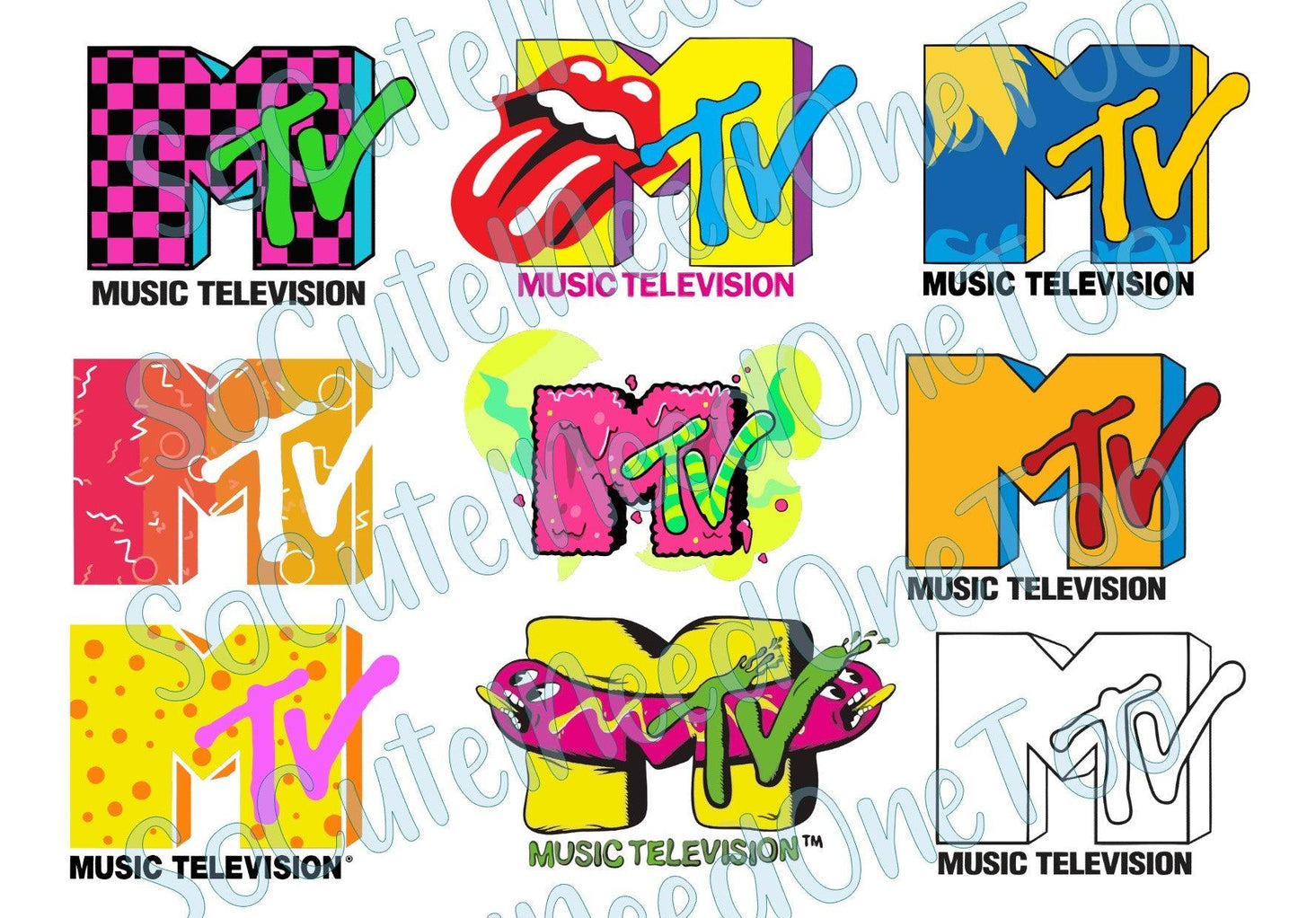 MTV On Clear/White Waterslide Paper - SoCuteINeedOneToo