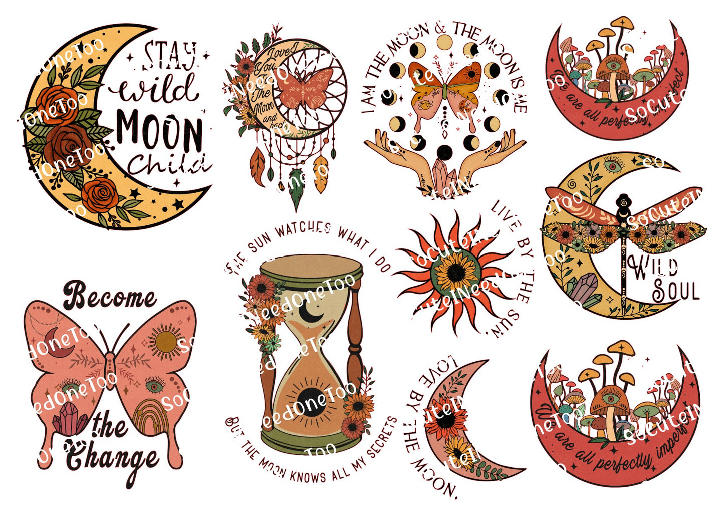 Mystical Moon - Pink Waterslide Decals - SoCuteINeedOneToo