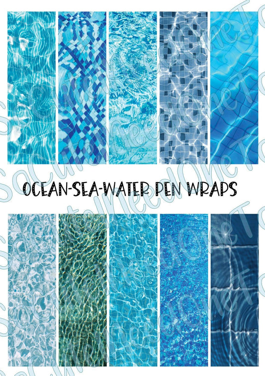 Ocean Sea Water Pen Wraps - SoCuteINeedOneToo