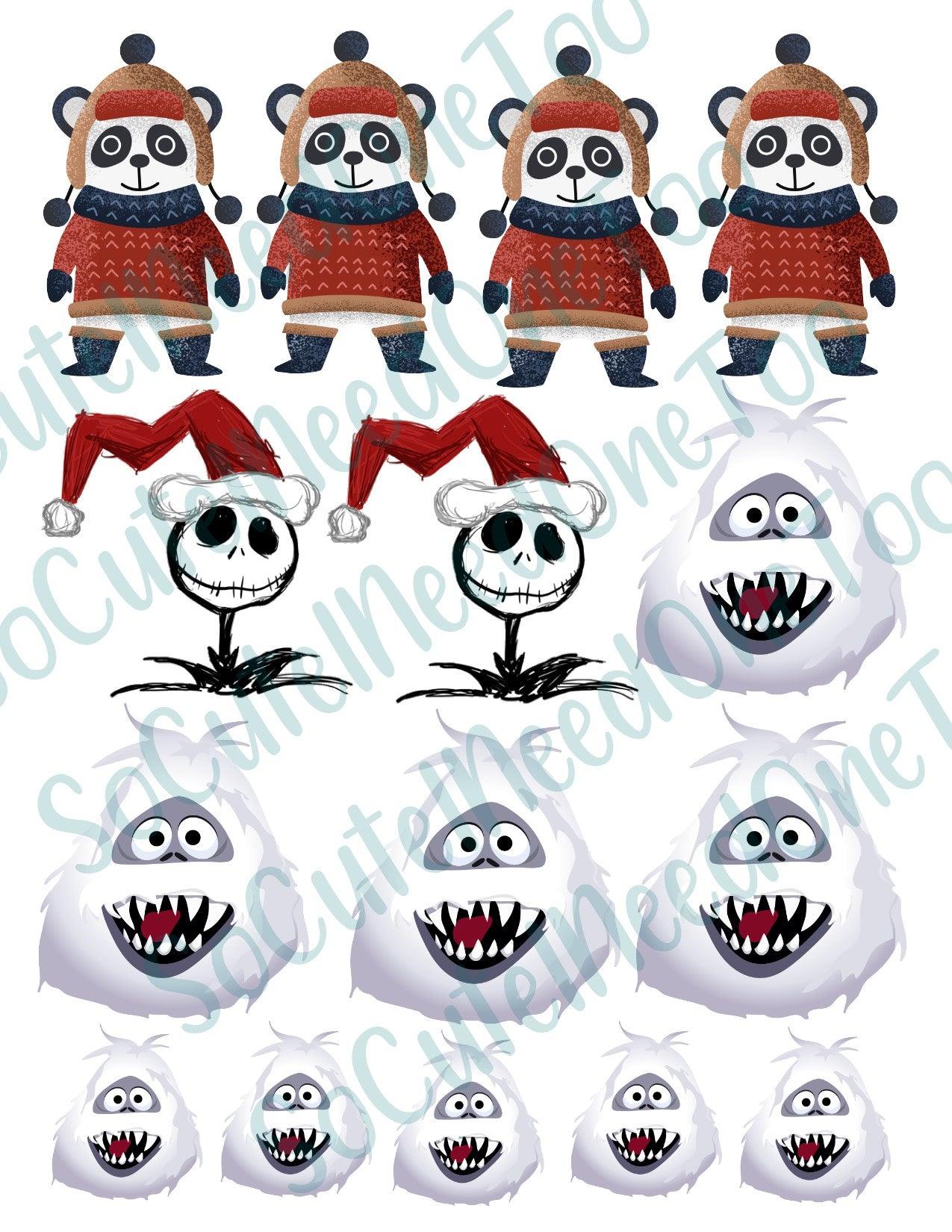 Panda Christmas Waterslide Decals - SoCuteINeedOneToo