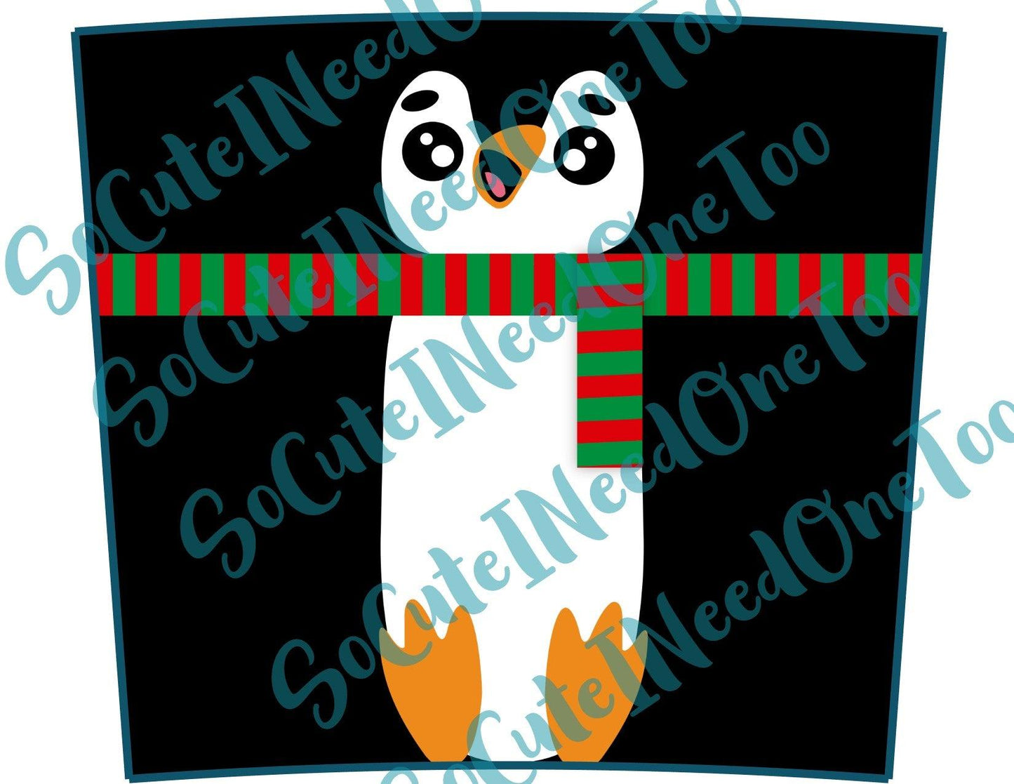 Penguin with Scarf Waterslide Wrap - SoCuteINeedOneToo