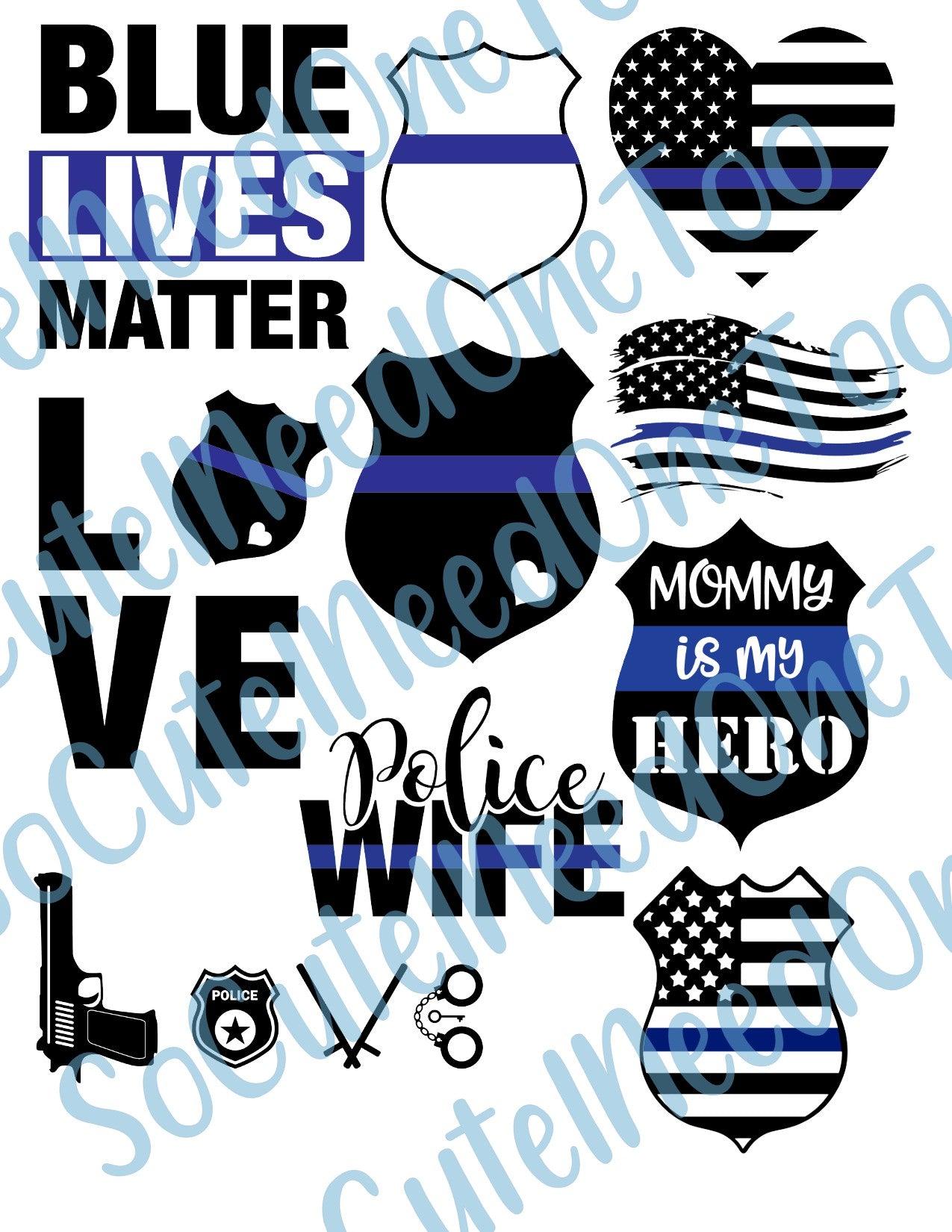 Police #2 on Clear/White Waterslide Paper Sealed and Ready To Use - SoCuteINeedOneToo