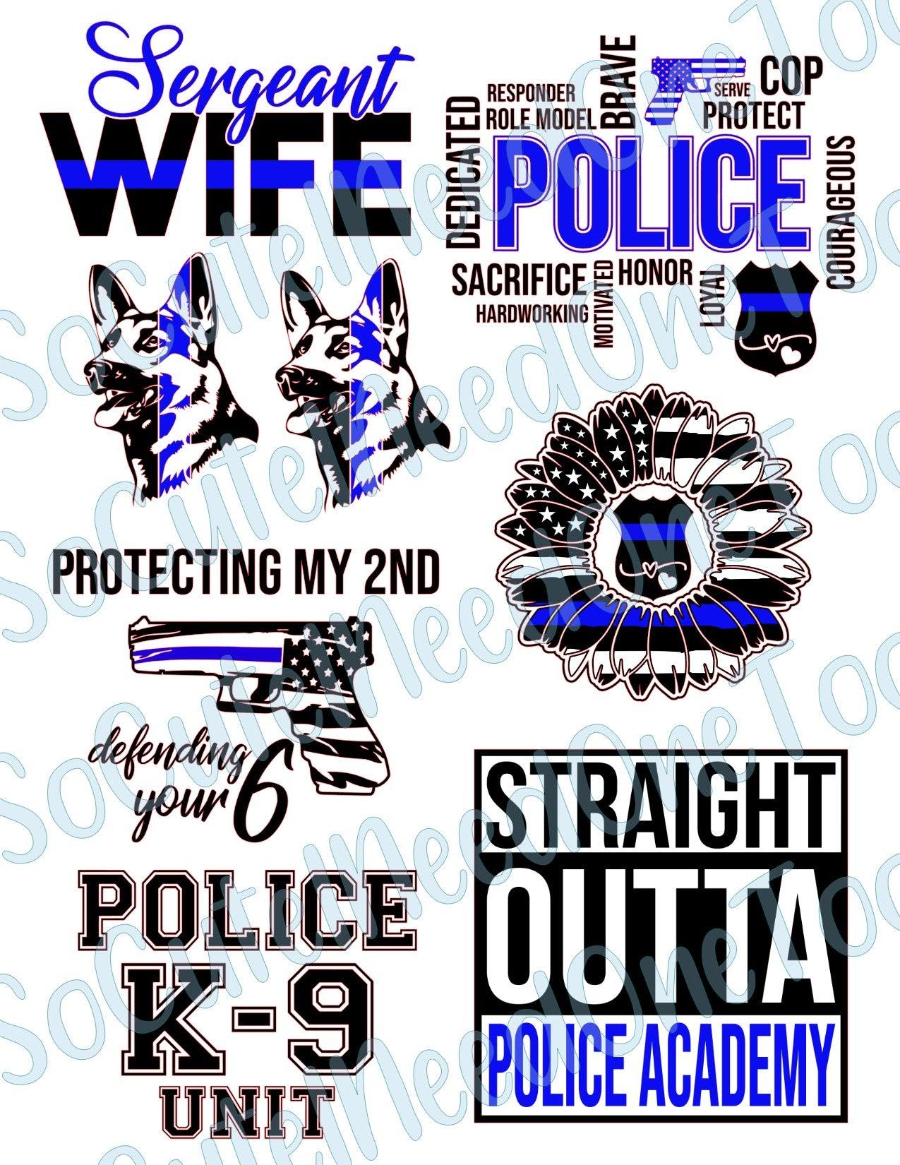 Police #5 on Clear/White Waterslide Paper Ready To Use - SoCuteINeedOneToo
