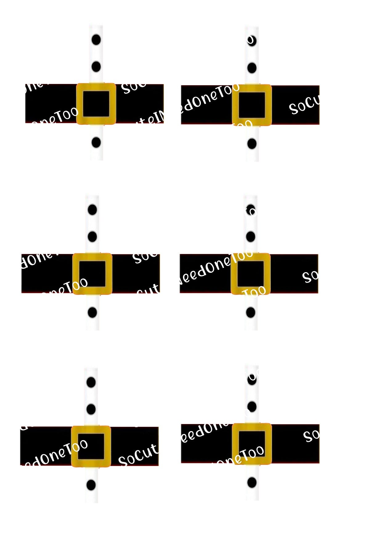 Santa's Belt & Buttons 3 x 3 Waterslide Decals - SoCuteINeedOneToo
