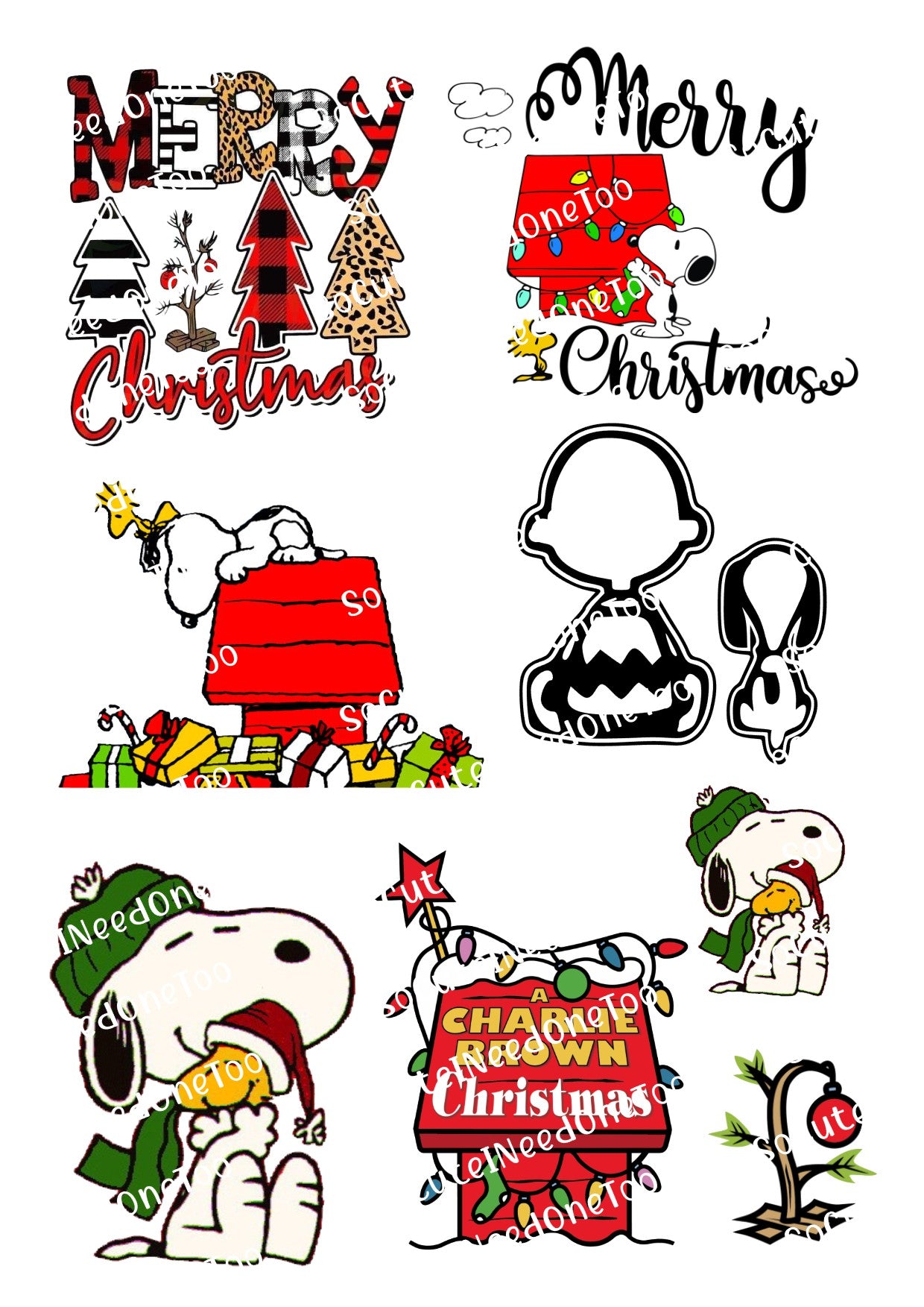 Snoopy Christmas #2 Waterslide Decals - SoCuteINeedOneToo