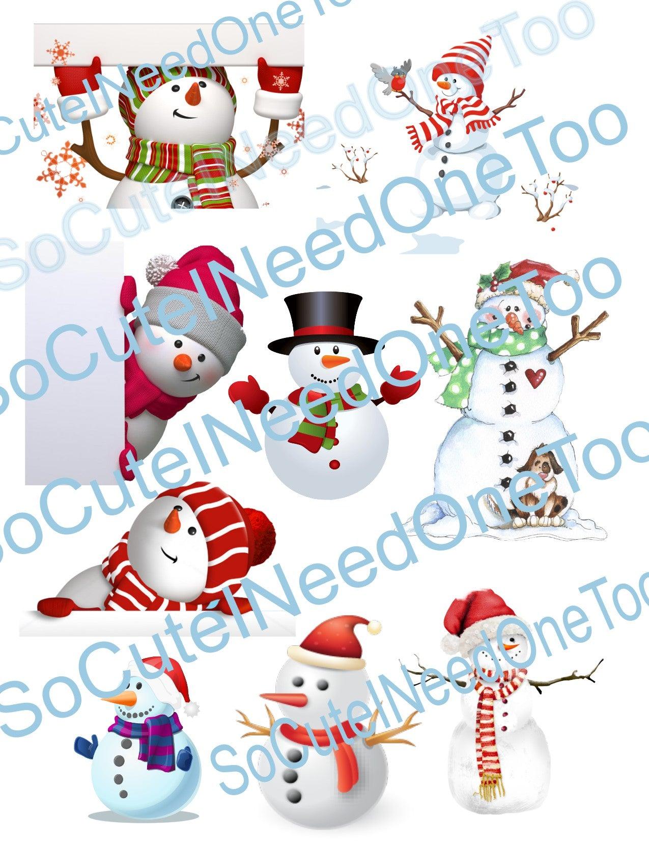 Snowman Bundle Waterslide Decals - SoCuteINeedOneToo