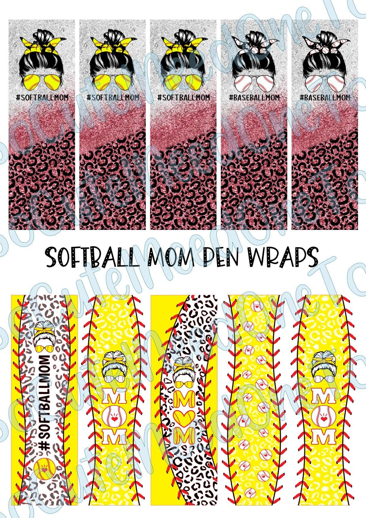 Softball Mom Pen Wraps - SoCuteINeedOneToo