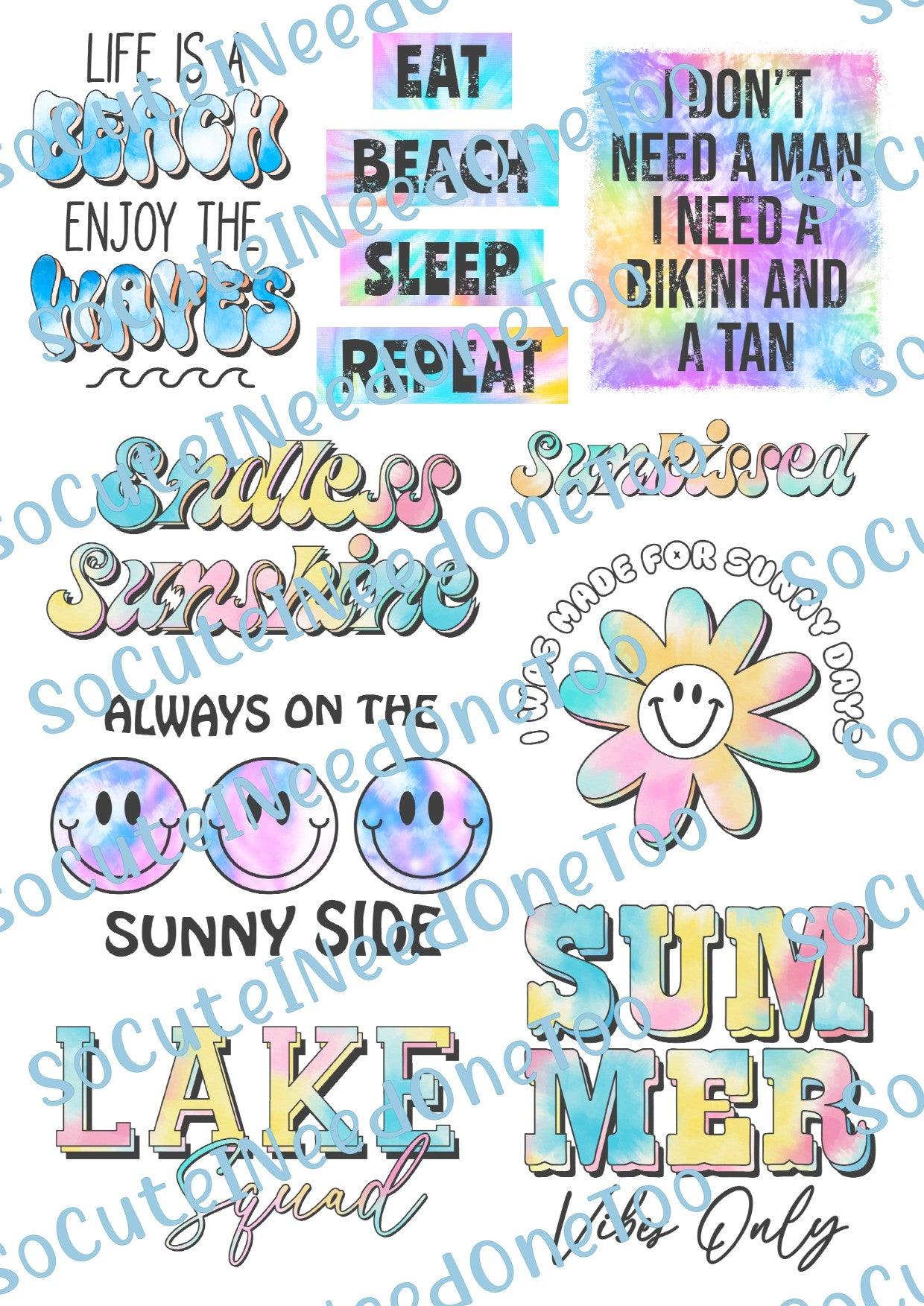 Summer - Life Is A Beach Waterslide Decals - SoCuteINeedOneToo