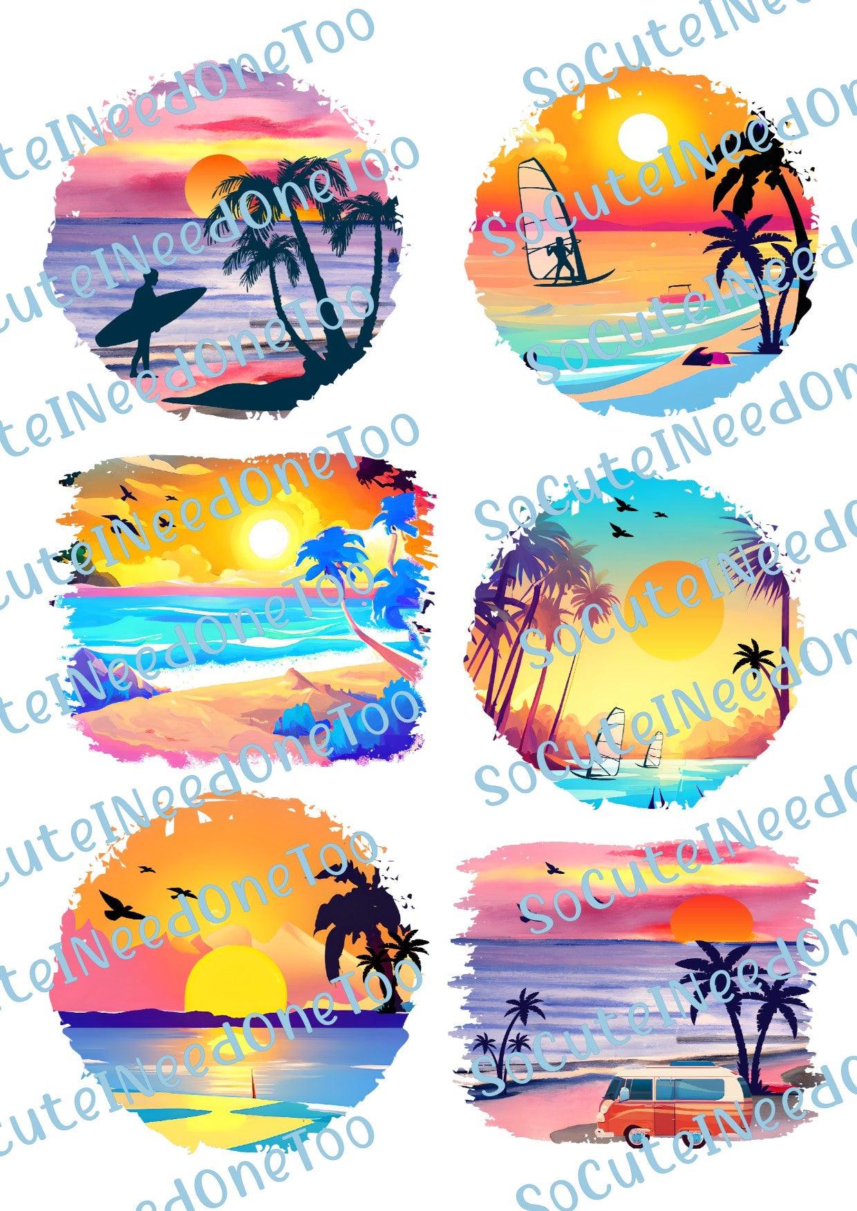 Summer Sunsets Selection on Waterslide Decals - SoCuteINeedOneToo