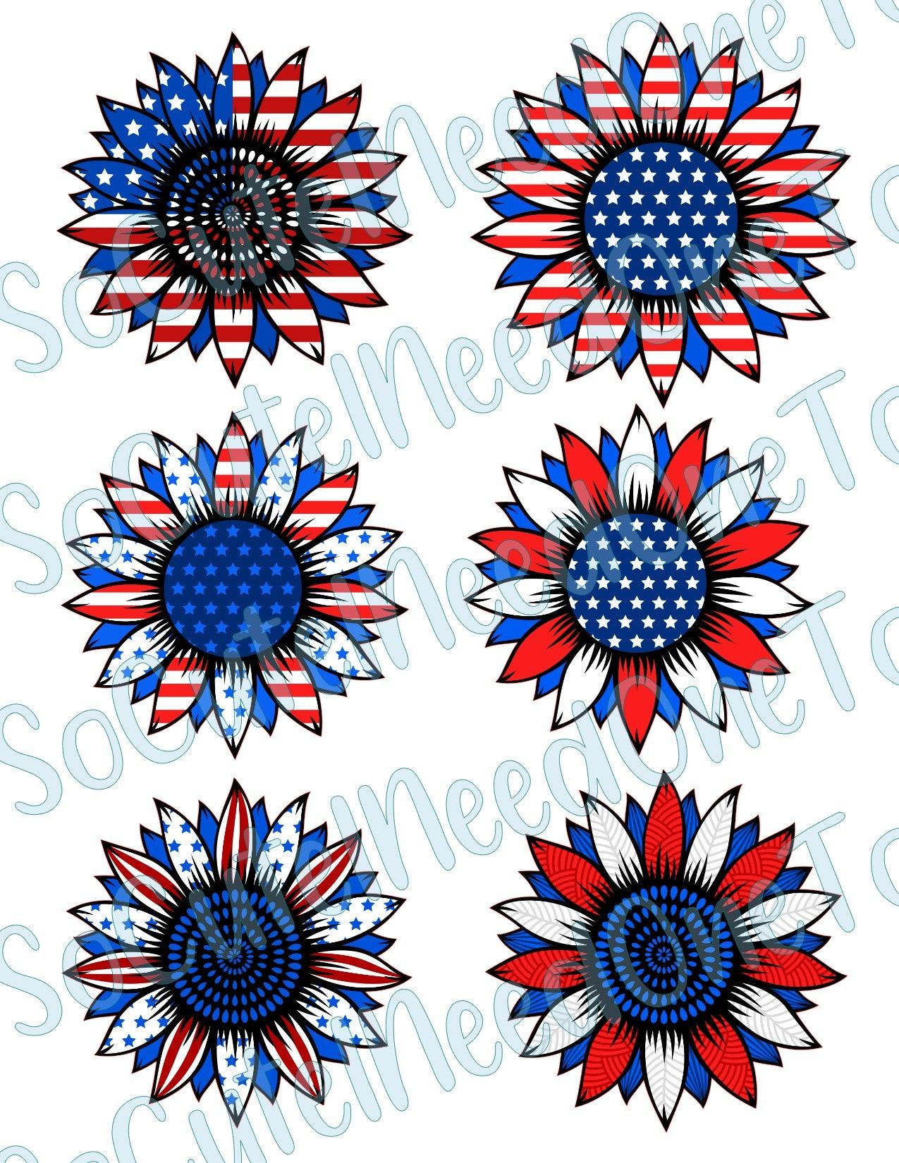 Sunflower - 4th of July Waterslide Decals - SoCuteINeedOneToo