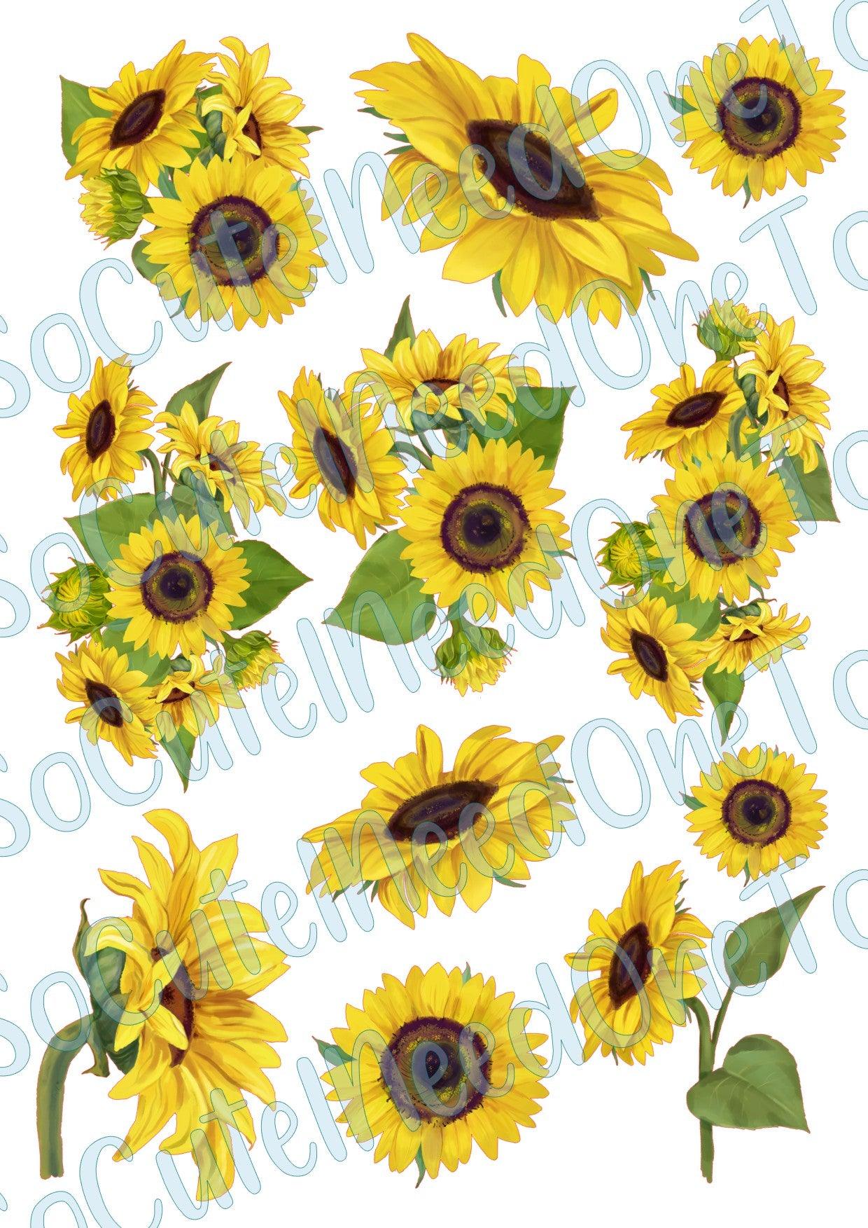 Sunflower #9 Waterslide Decals - SoCuteINeedOneToo