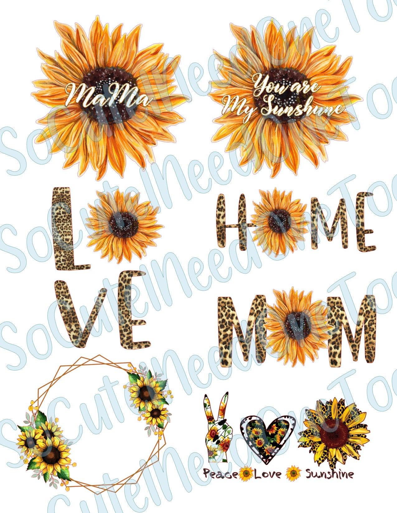 Sunflower - Mama Waterslide Decals - SoCuteINeedOneToo