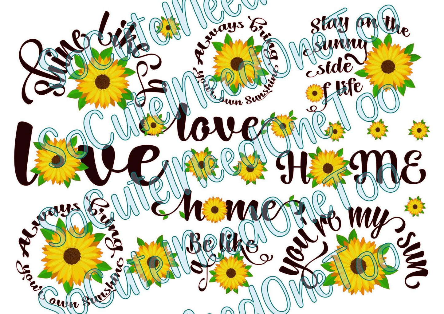 Sunflower - Shine Like Waterslide Decals - SoCuteINeedOneToo