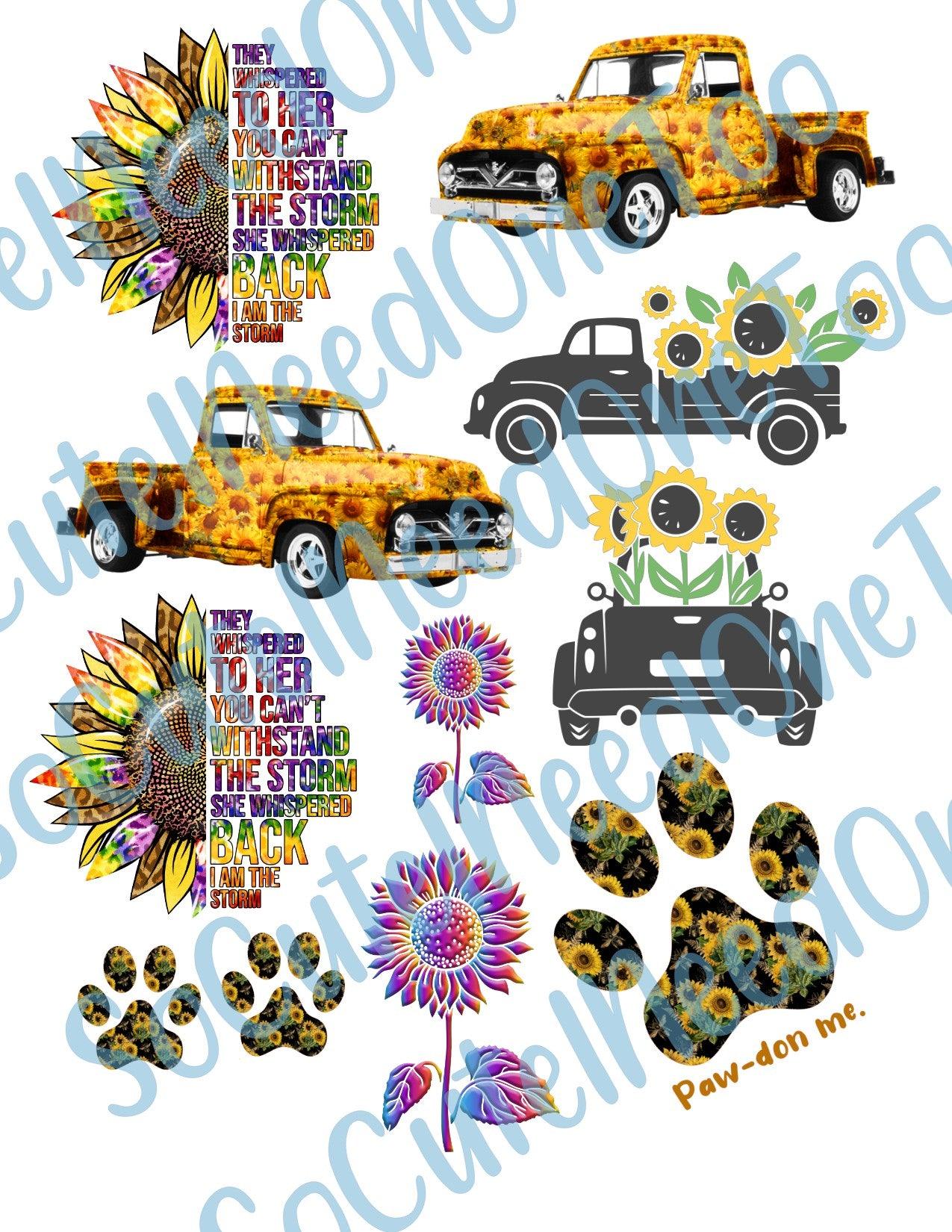 Sunflower Truck Decals - SoCuteINeedOneToo