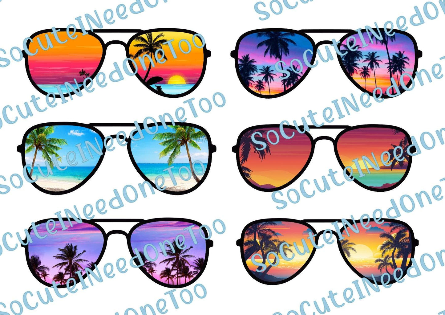 Sunset Glasses Waterslide Decals - SoCuteINeedOneToo
