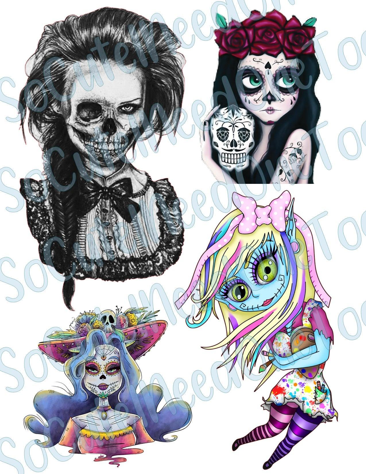 Tattoo - Women #2 on Clear/White Waterslide Paper Ready To Use - SoCuteINeedOneToo