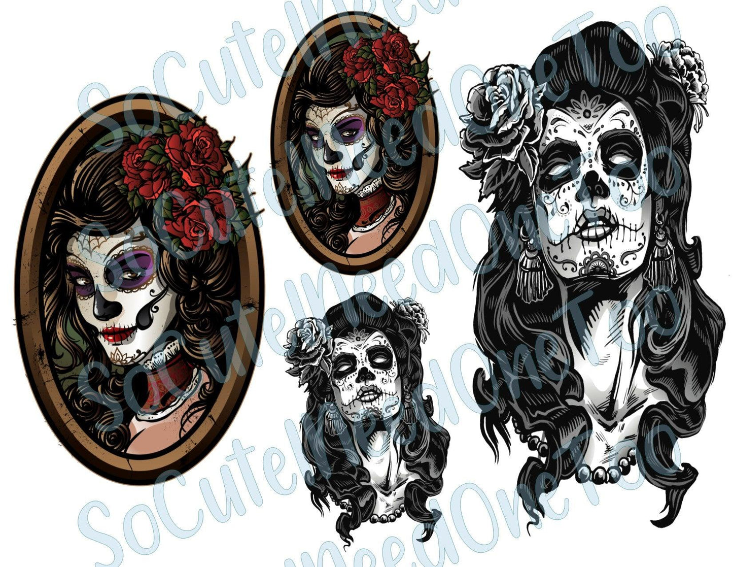 Tattoo - Women on Clear/White Waterslide Paper Ready To Use - SoCuteINeedOneToo