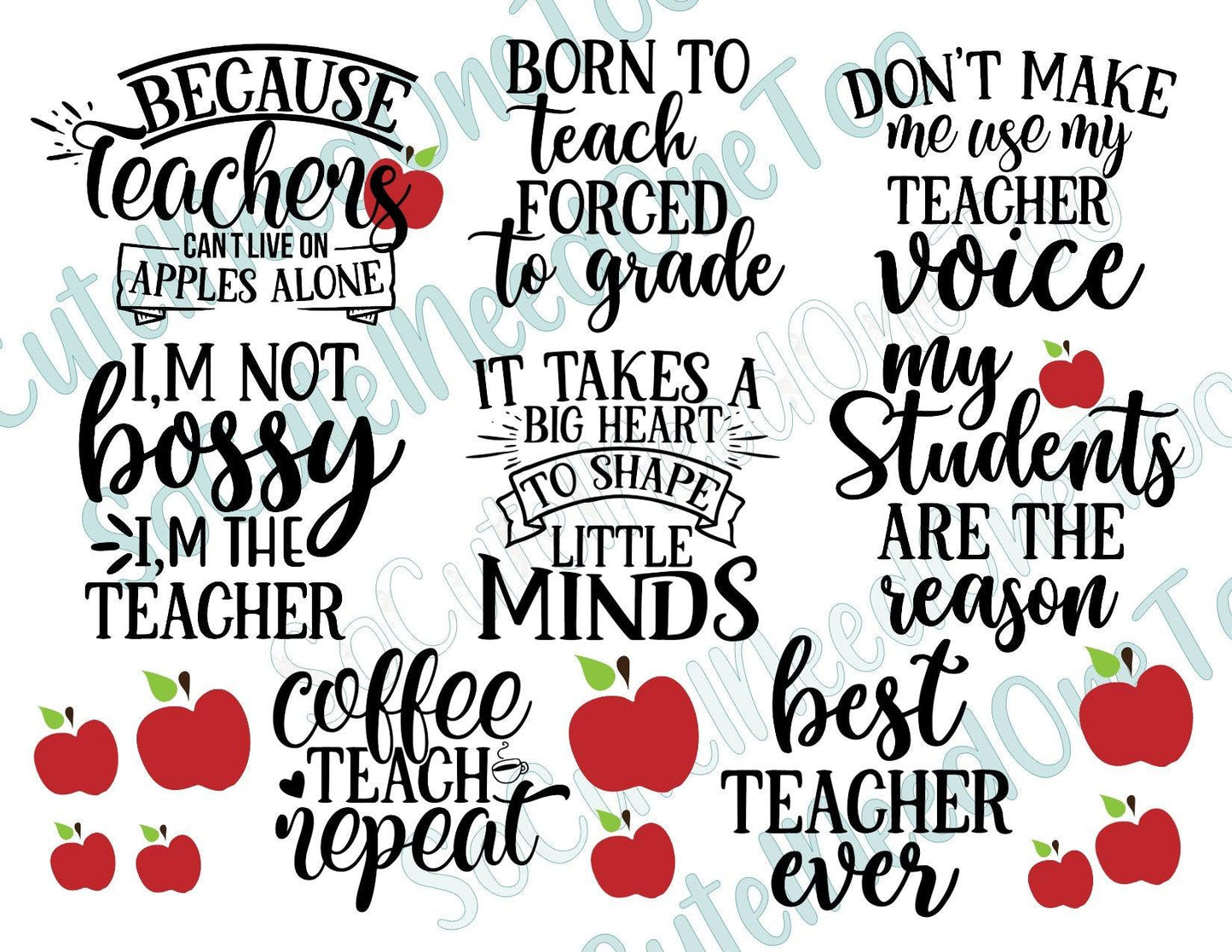 Teacher #1 on Clear/White Waterslide Paper - Ready To Use - SoCuteINeedOneToo