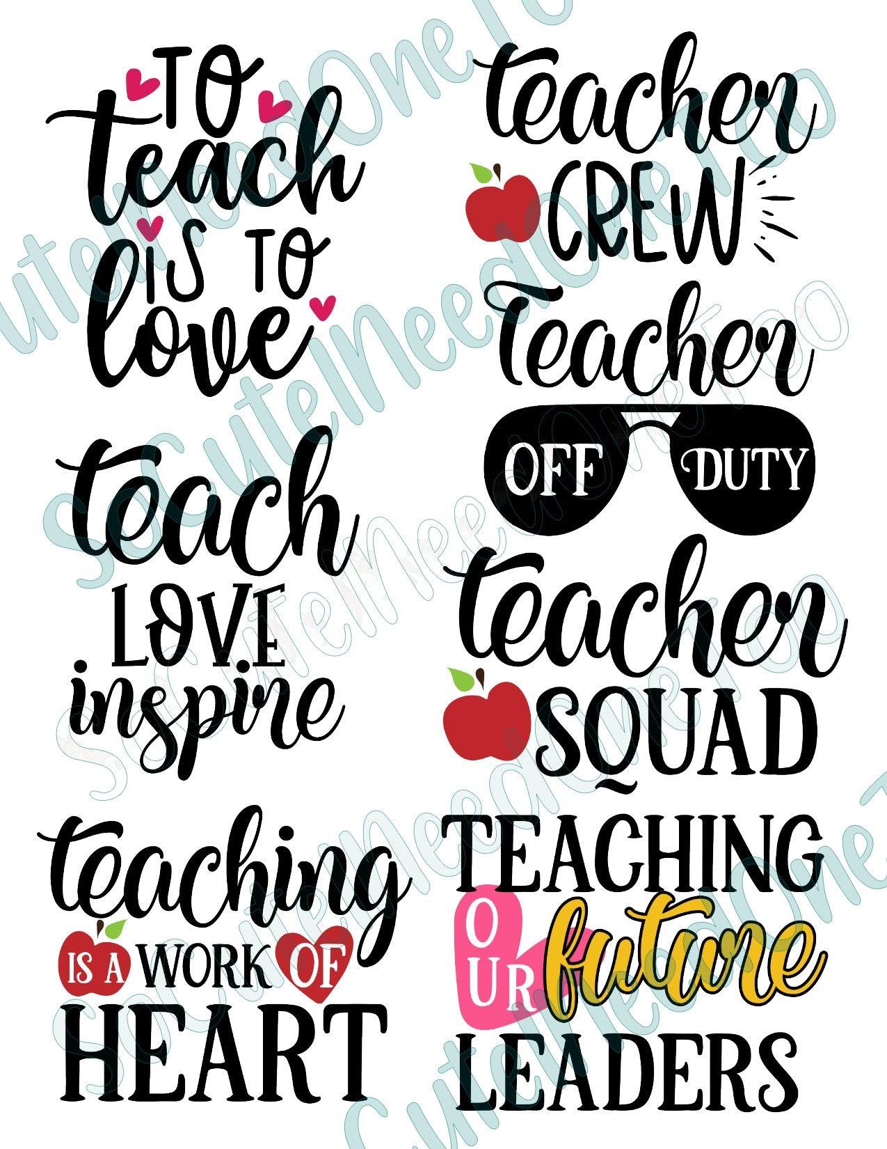 Teacher #2 Waterslide Decals - SoCuteINeedOneToo