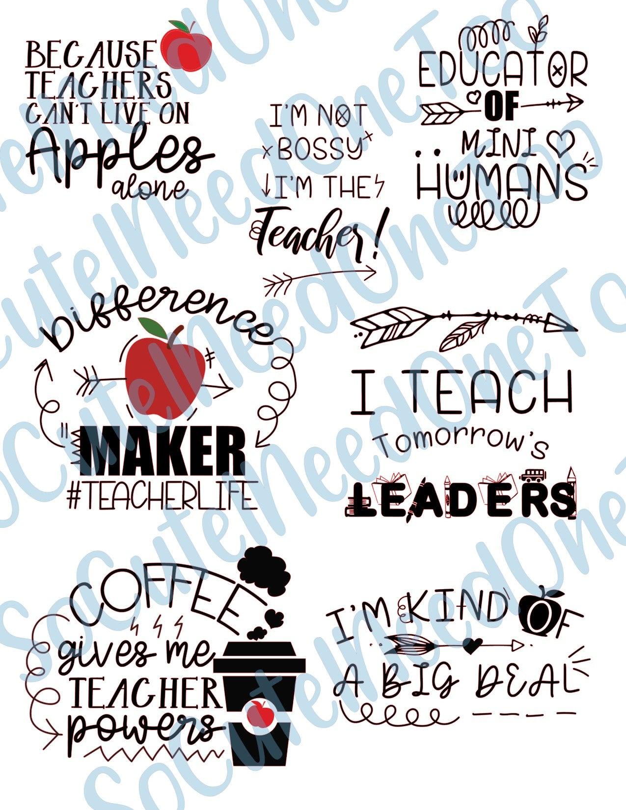 Teaching #3 On Clear/White Waterslide Paper - Ready To Use - SoCuteINeedOneToo