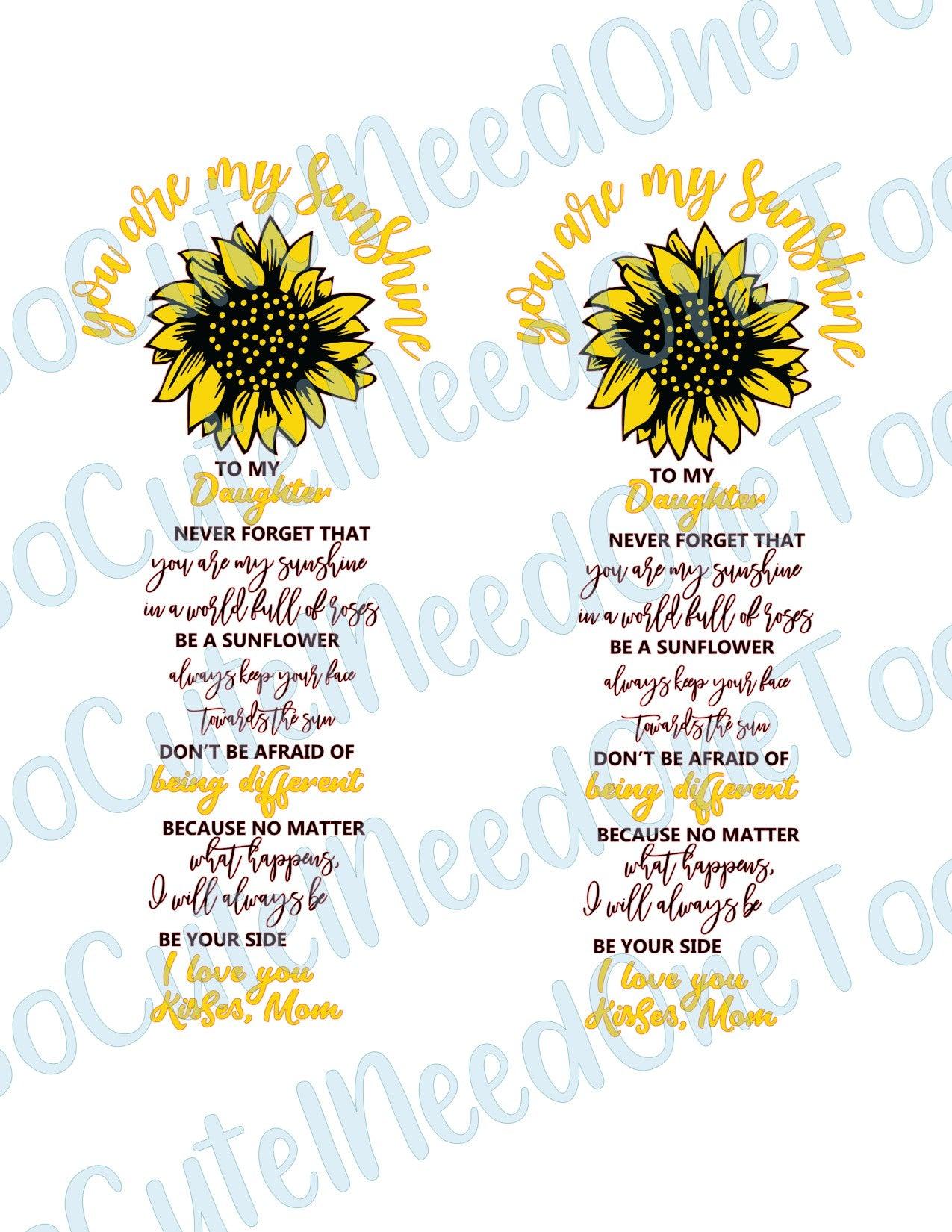 To My Daughter #2 Waterslide Decals - SoCuteINeedOneToo
