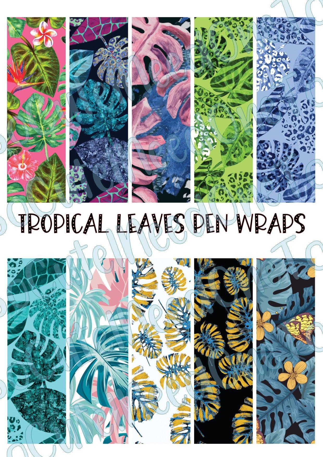 Tropical Leave Pen Wraps - SoCuteINeedOneToo