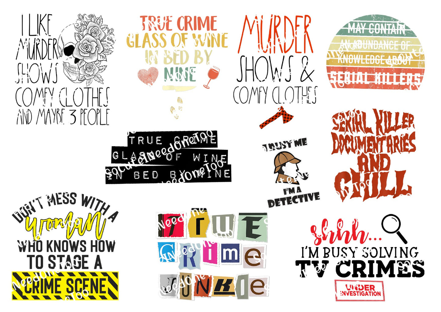 True Crime Junkie Waterslide Decals - SoCuteINeedOneToo