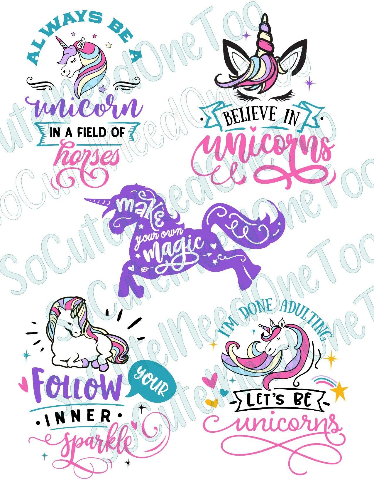 Unicorn Sparkle Waterslide Decals - SoCuteINeedOneToo