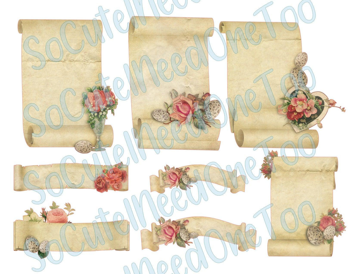 Vintage Scroll Labels Waterslide Decals - SoCuteINeedOneToo