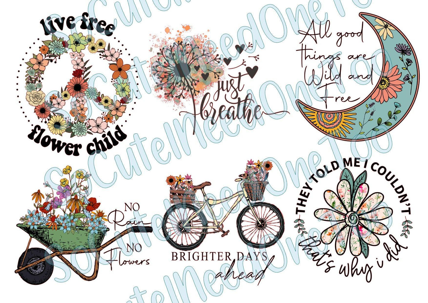 Vintage Wildflowers #1 Waterslide Decals - SoCuteINeedOneToo