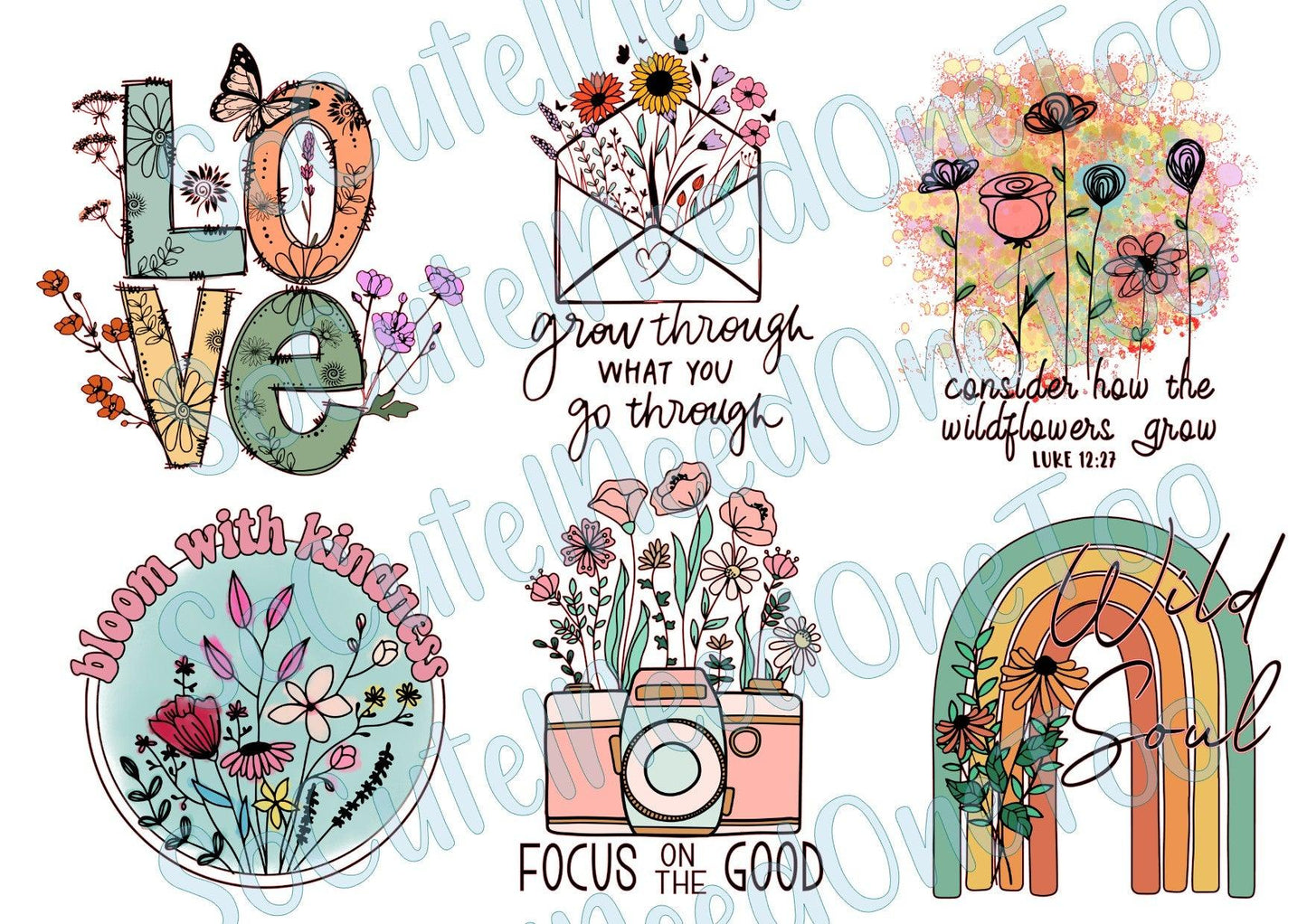 Vintage Wildflowers Waterslide Decals - SoCuteINeedOneToo