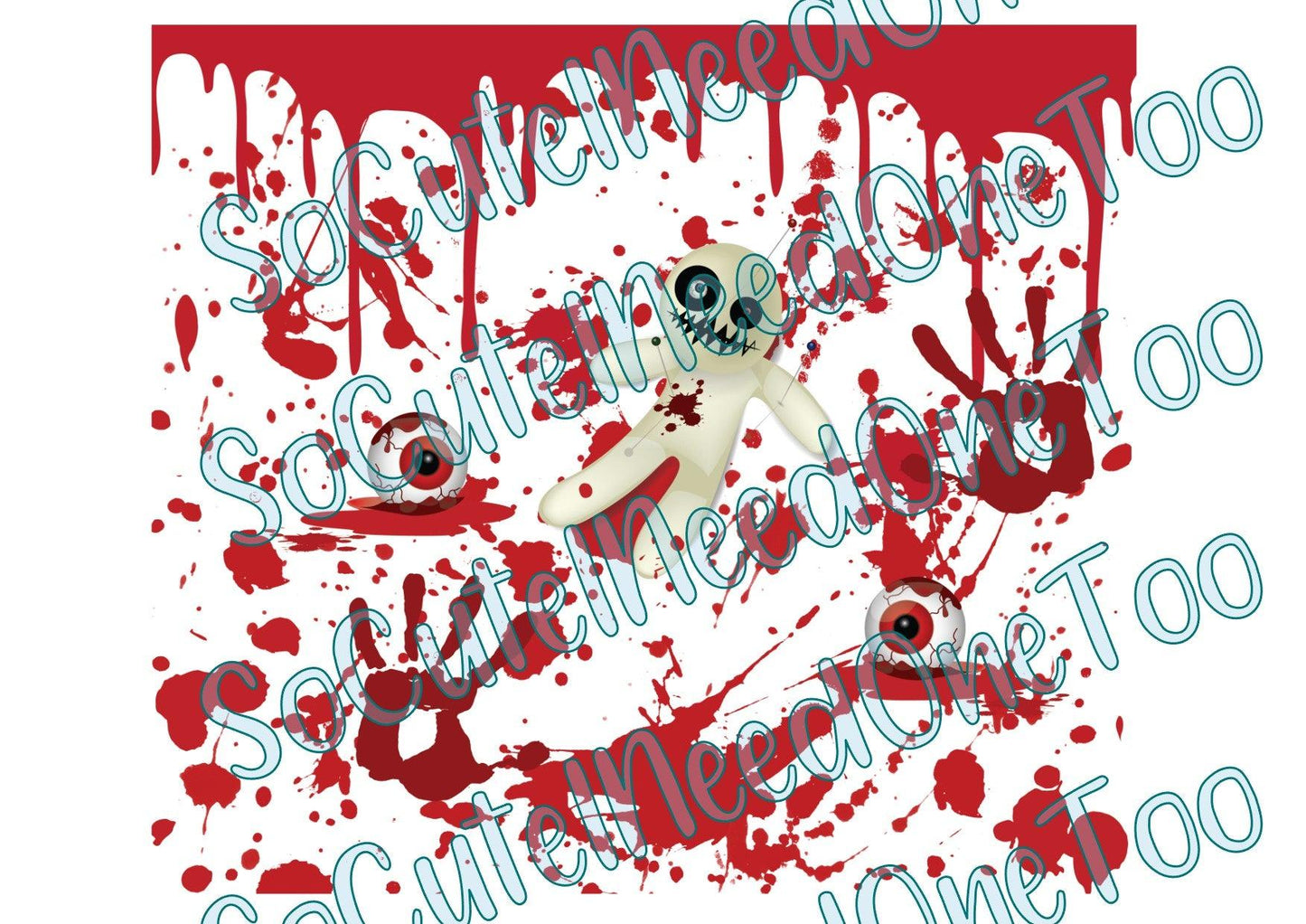 VooDoo Doll Bloody Halloween Waterslide Wrap - SoCuteINeedOneToo