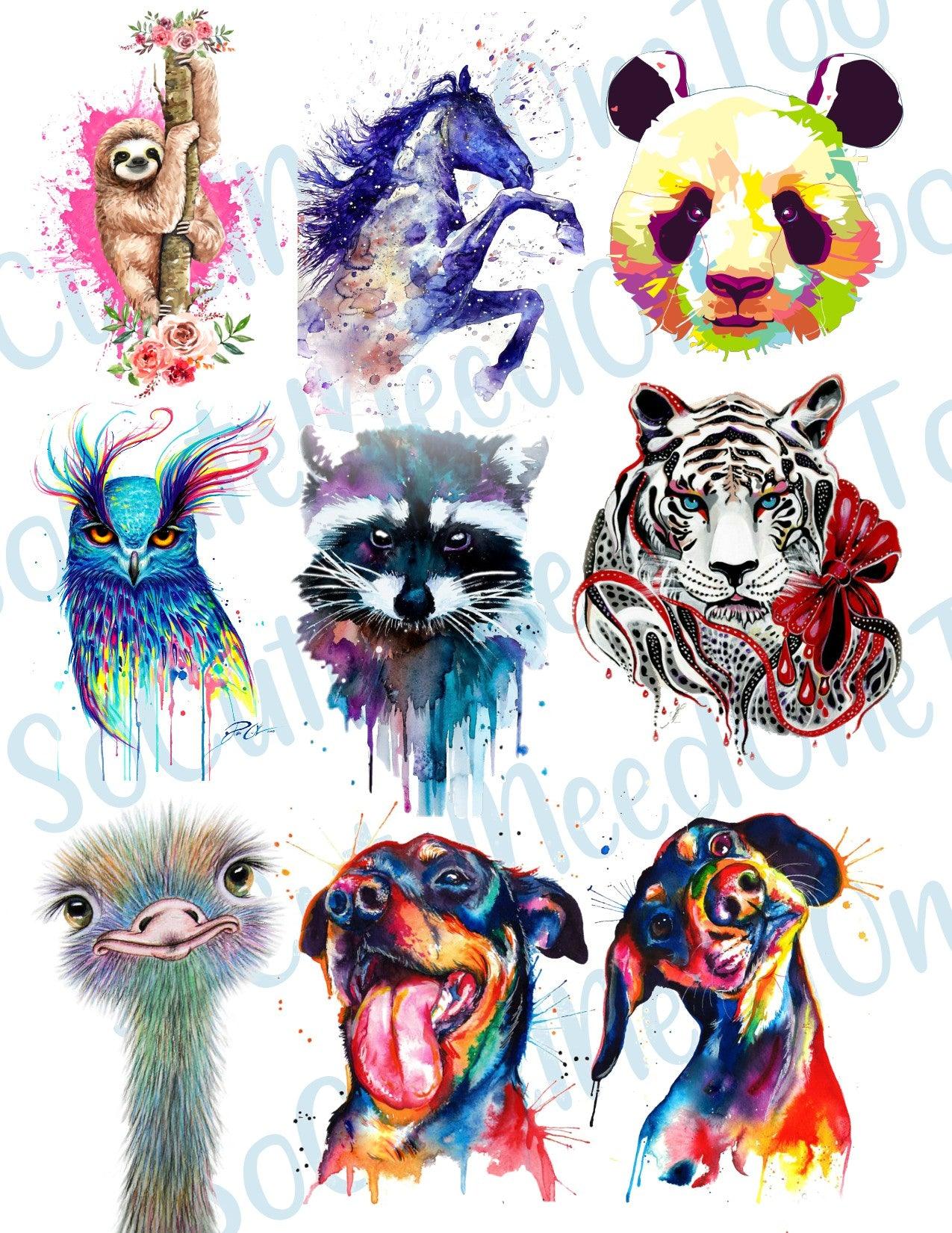 Watercolor Animals #2 Waterslide Decals - SoCuteINeedOneToo