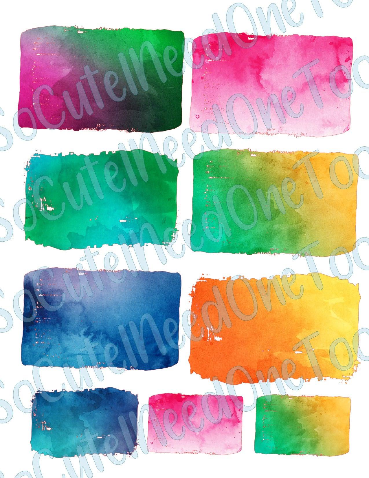 Watercolor Background Blocks Waterslide Decals - SoCuteINeedOneToo
