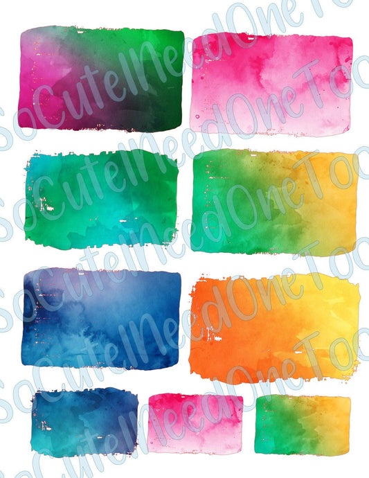 Watercolor Background Blocks Waterslide Decals - SoCuteINeedOneToo