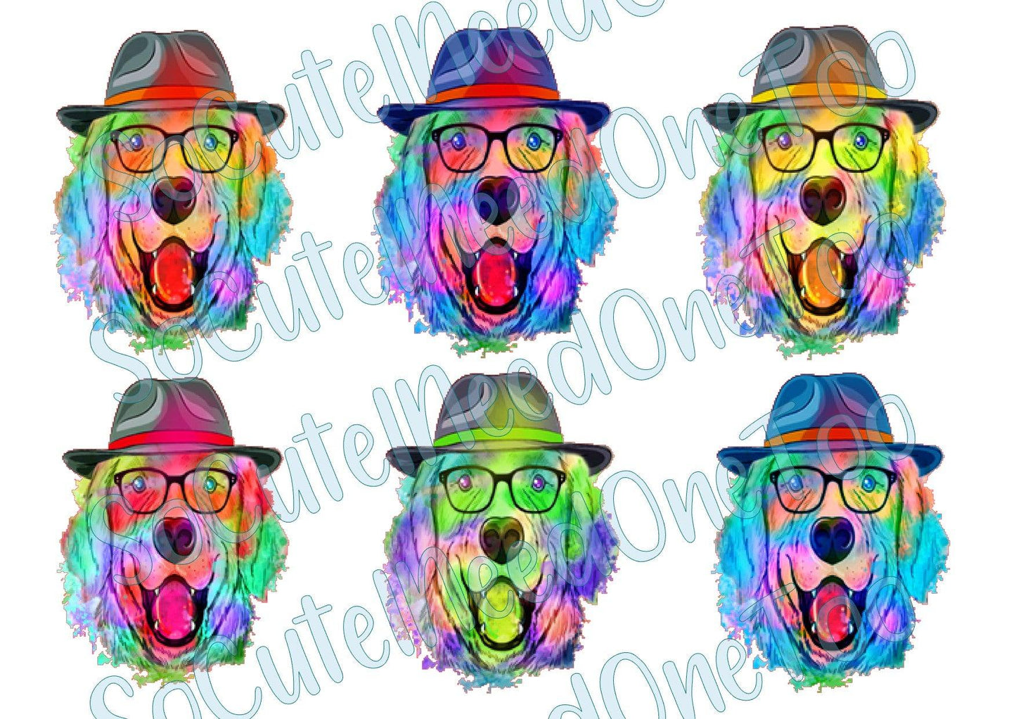 Watercolor - Dog Heads Waterslide Decals - SoCuteINeedOneToo