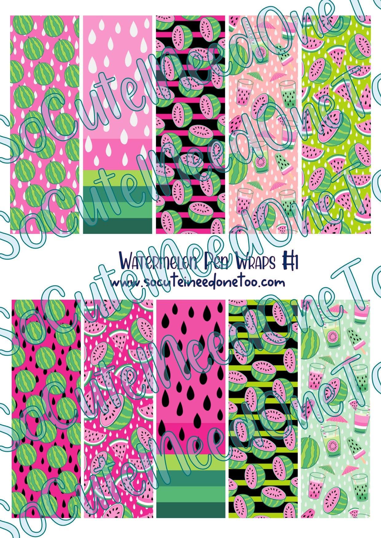 Watermelon Pen Wraps #2 Decals - SoCuteINeedOneToo
