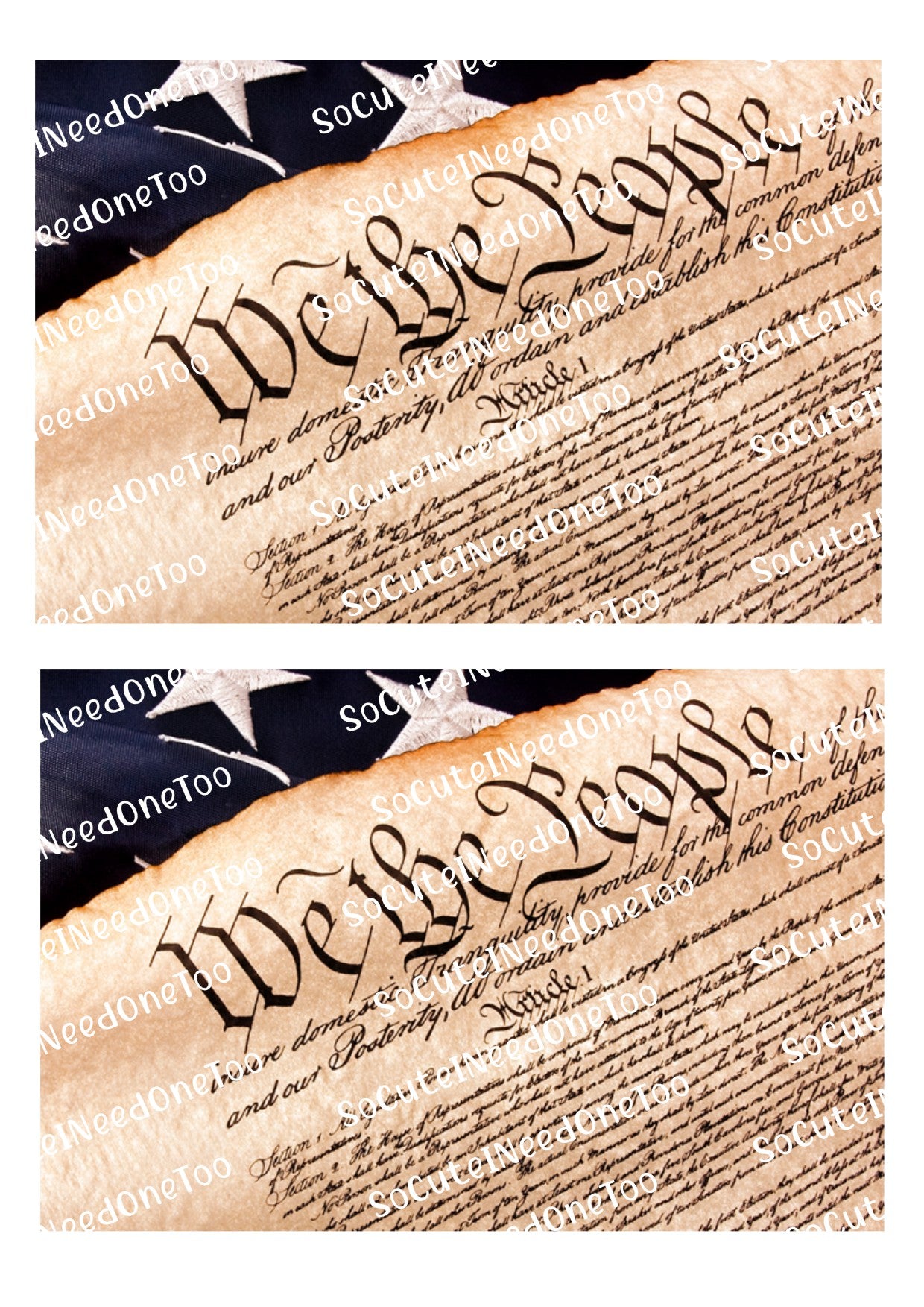 We The People- 2 @ 5 x 7.6 Inches Waterslide Decals - SoCuteINeedOneToo