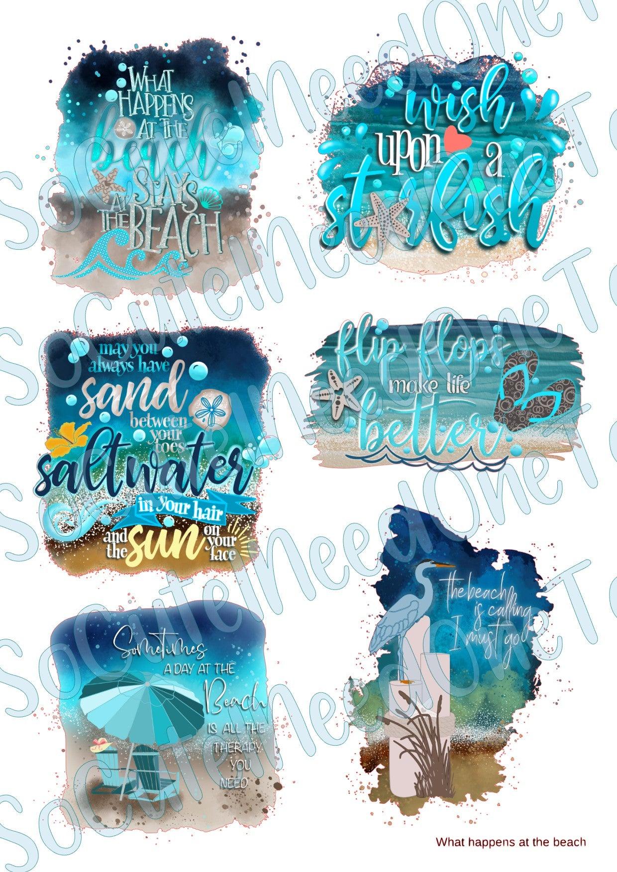 What Happens on the Beach Waterslide Decals - SoCuteINeedOneToo