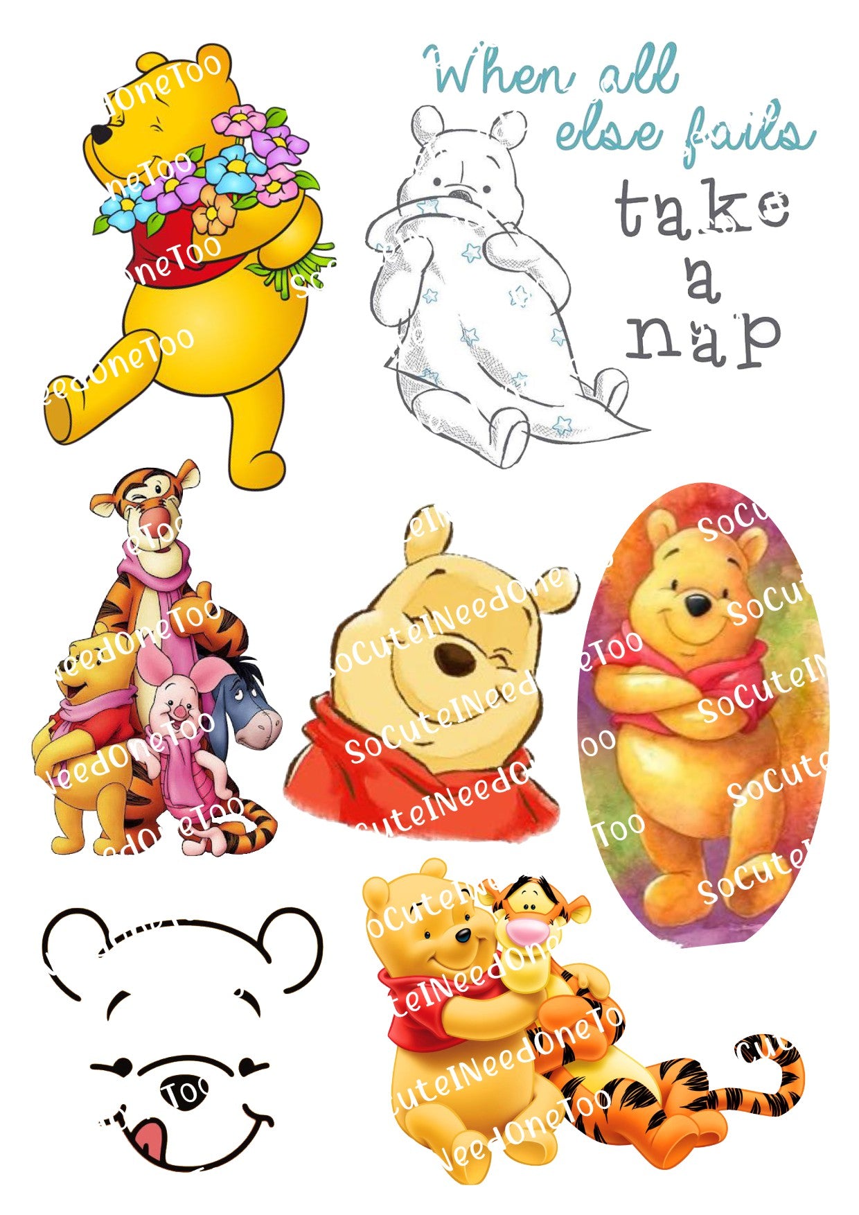 Winnie Pooh #3 Waterslide Decals - SoCuteINeedOneToo