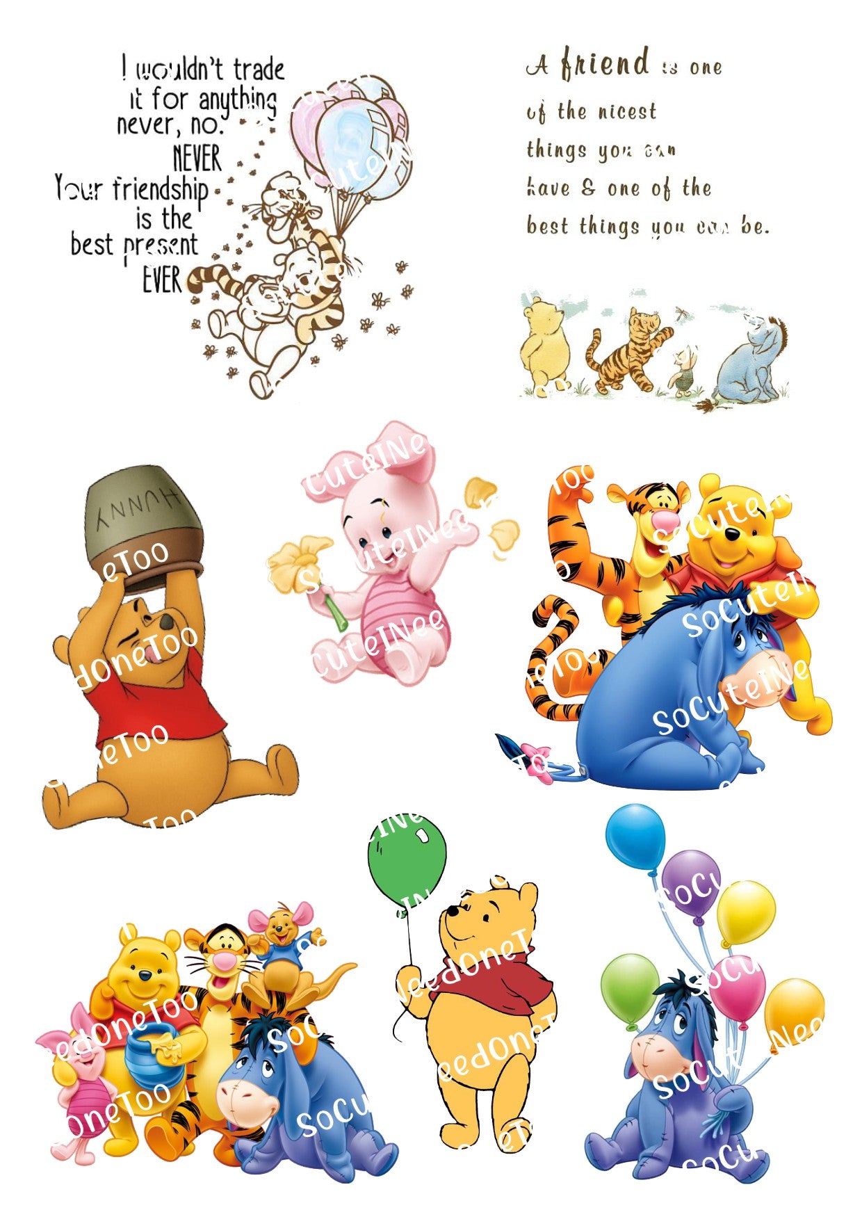 Winnie The Pooh #9 Waterslide Decals - SoCuteINeedOneToo