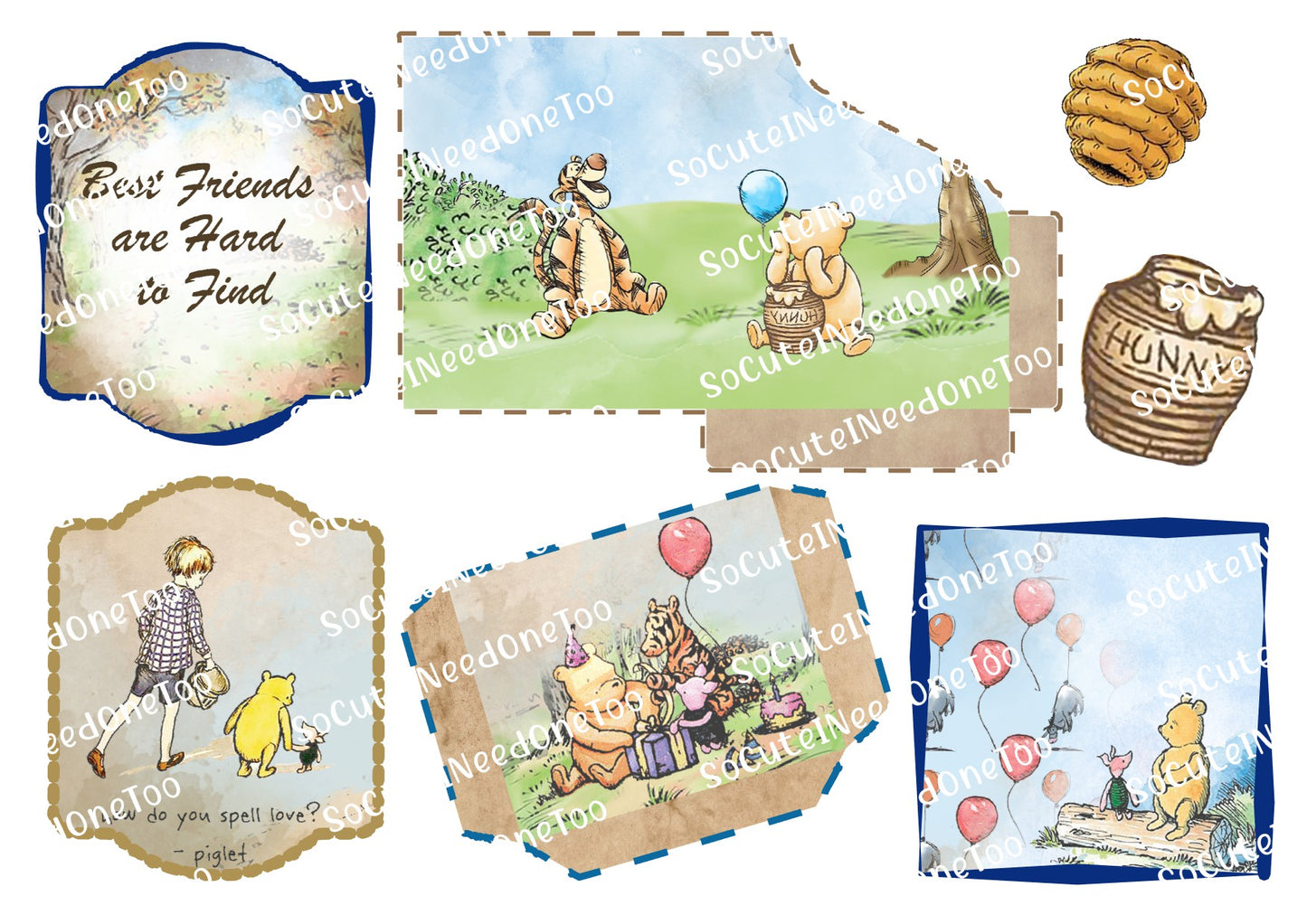 Winnie the Pooh Scrapbook #5 Decals - SoCuteINeedOneToo
