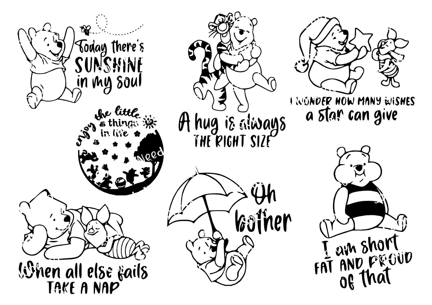 Winnie The Pooh Silhouette Decals - SoCuteINeedOneToo